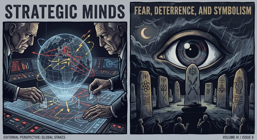 Conceptual illustration of leadership psychology in war, showing strategic, emotional, and spiritual dimensions.