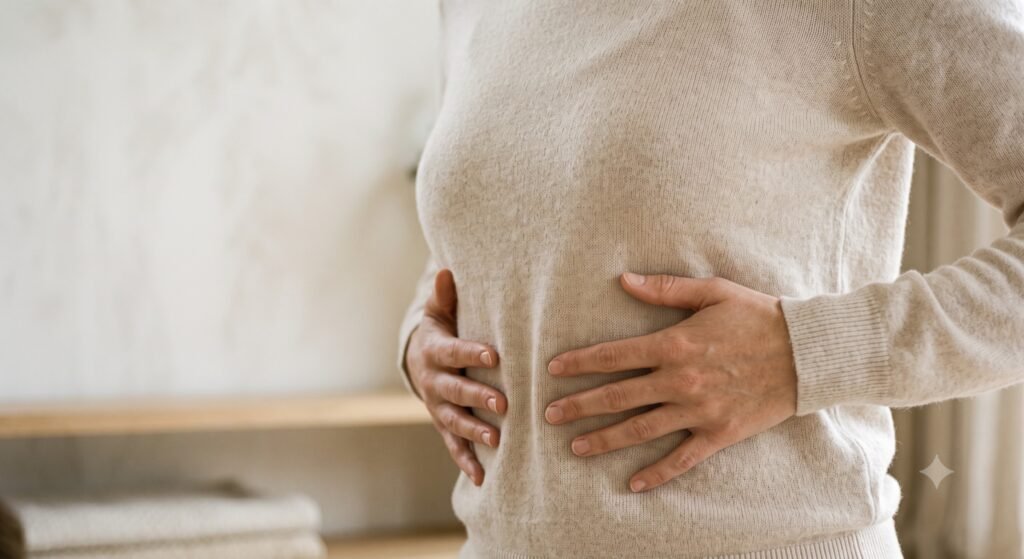 Gentle ribcage expansion during subtle breathing practice