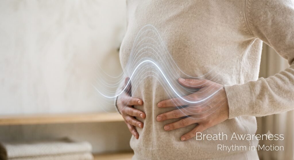 Visual representation of slow, rhythmic breathing with gentle pauses